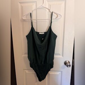 NWT Heatherly Satin Green Bodysuit